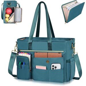 Teacher Tote Bag for Women 2Pcs,15.6 Inch Laptop Work Bag Computer bag w/Expanda